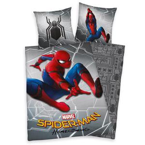 Pociel baweniana 140x200 Spiderman 0356 Czowiek Pajk szara poszewka 70x90 - 2859927679