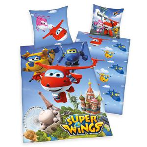 Pociel baweniana 140x200 Super Wings 6082 samoloty roboty poszewka 70x90 - 2859927681