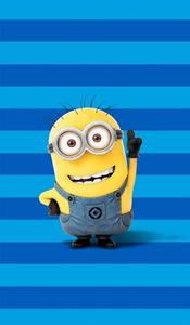 Rcznik dziecicy 70x120 Minionki 9095 Minions paski niebieskie 320 g/m2 baweniany - 2859927755