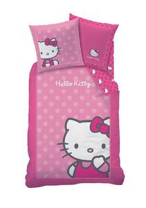 Pociel baweniana 160x200 Hello Kitty 4009 koteczek rowa Camille poszewka 70x80 - 2859927811