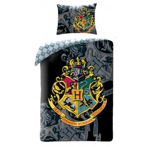 Pociel baweniana 140x200 Harry Potter 0174 Herb Szkoy Magii i Czarodziejstwa w Hogwarcie HP-0068BL - 2859928041