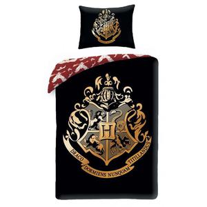 Pociel baweniana 140x200 Harry Potter 1195 Herb Szkoy Magii i Czarodziejstwa w Hogwarcie HP-0077BL - 2859928042