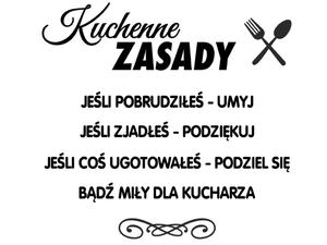 naklejka Kuchenne zasady naklejka na scian