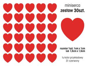 Naklejka miniserca zestaw 30szt. - 2860464969