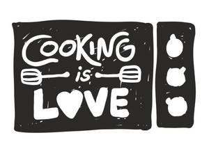 naklejka dekoracyjna z napisem Cooking is love naklejka - 2825379006