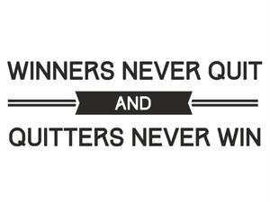 naklejka motywacyjna Winners never quit and quitters never win 2 naklejka na cian - 2825379173