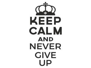 naklejka motywacyjna napis Keep calm and never give up naklejka napis - 2825378716