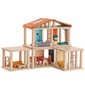 Drewniany, kreatywny domek dla lalek z mebelkami - Plan Toys - 2833395252