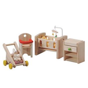 Drewniane mebelki dla lalek - meble pokój niemowlaka do domku dla lalek, Plan Toys PLTO-7329