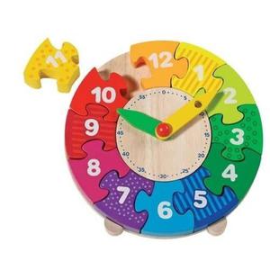 Drewniany zegar do nauki godzin - ukadanka, puzzle "ktra godzina", GOKI - 2833395341