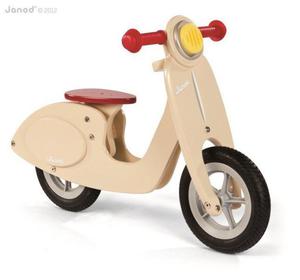 Drewniany rowerek biegowy waniliowy Scooter - rowerek dla dzieci, Janod