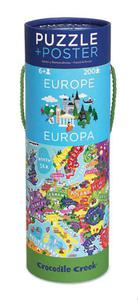 Puzzle Mapa Europy 200 elementw - puzzle w kartonowej tubie, Crocodile Creek - 2833395526