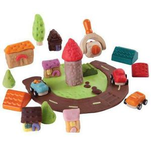 Drewniane akcesoria do ciastoliny, masy solnej - ciastolinowe miasto, auta, Plan Toys - 2833395620