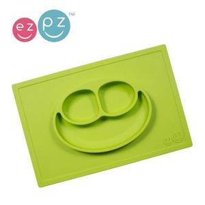 Silikonowy talerzyk dla dzieci z podkadk 2w1 Happy Mat zielony, EZPZ - zielony - 2853175158