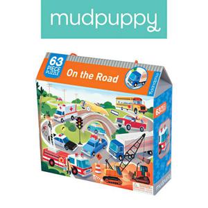 Puzzle z samochodami, pojazdami, autami - "Na drodze" 63 elementy 4+, Mudpuppy MP45102 - 2853175365