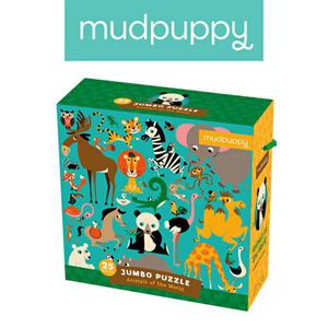 Puzzle podogowe Zwierzta wiata 25 elementw Jumbo 2 lata +, Mudpuppy MP35103 - 2853175370