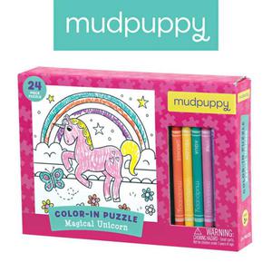 Mudpuppy Puzzle kolorowanka z 5 kredkami Magiczny Jednoroec - 2853175644