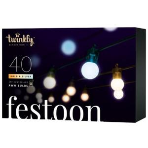 Twinkly Lampki ogrodowe Festoon 40 LED AWW - BT WiFi - 2873883129