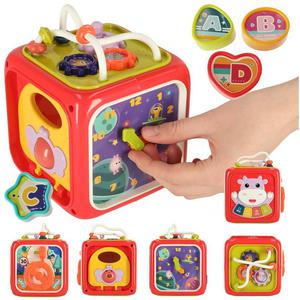 Zabawka edukacyjna interaktywna sensoryczna manipulacyjna kostka sorter klockw - 2877904906