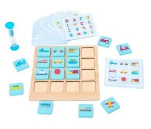 Puzzle drewniane gra planszowa memory owoce i ksztaty - 2874151994