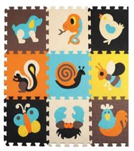 Puzzle piankowe mata dla dzieci 9 elementw kolorowe zwierztka 85cm x 85cm x 1cm - 2874524935