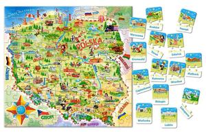 Puzzle edukacyjne ukadanka Mapa Polski 128 elementw 6+ CASTORLAND - 2873881854