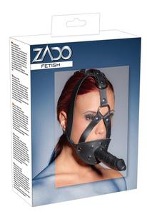 ZADO Strap-on maska z dildo i kneblem - 2862523314