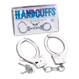 Due metalowe kajdanki z kluczykiem Large Metal Handcuffs With Keys - 2862524185