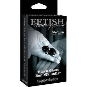 Fetish Fantasy Dwie czarne szklane kulki BenWaBall Medium Fetish Fantasy Medium Black Glass Ben-Wa Balls Dwie czarne szklane kulki BenWaBall - 2862524188