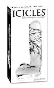 Icicles No. 40 Dildo Szklany penis z jdrami - 2862524265