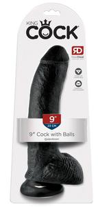 King Dildo z jdrami i przyssawk 24 cm Cock with Balls - 2862524287