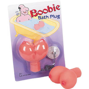 Korek do wanny z zawieszk o ksztacie piersi. Plastic Boobie Bath Plug - 2862524794