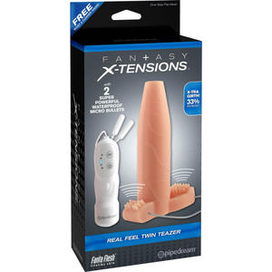 Fantasy X-tensions Wibrujca nakadka na penis Real Feel Twin Teazer - 2862524896