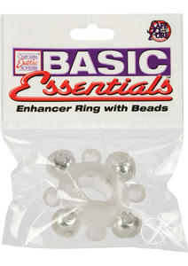 BASIC ESSENTIALS RING Piercie na penis z kuleczkami - 2862525184