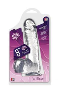 JELLY JOY FAULTLESS Dildo z jdrami i przyssawk 20 cm - 2862525459