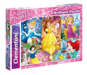 CLEMENTONI PUZZLE BRILLIANT 104el. DISNEY PRINCESS KSIʯNICZKI 20140 - 2861797156