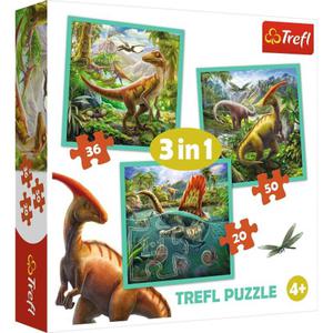 TREFL PUZZLE 3w1 NIEZWYKY WIAT DINOZAURW 34837 - 2870707065