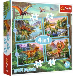 TREFL PUZZLE 4w1 WYJTKOWE DINOZAURY 34609 - 2870892601