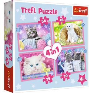 TREFL PUZZLE 4w1 ZABAWNE KOTKI 34396 - 2870892604