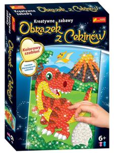 RANOK KREATYWNE ZABAWY OBRAZEK Z CEKINW DINOZAUR T-REX I WULKAN - 2873003599