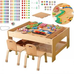 MASTERKIDZ Drewniany St Edukacyjny + AKCESORIA STEM WALL + 135 Klockw - 2873120948