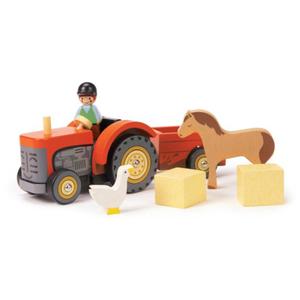 TENDER LEAF TOYS DREWNIANY TRAKTOR Z PRZYCZEP I AKCESORIAMI TL8485 - 2873965141