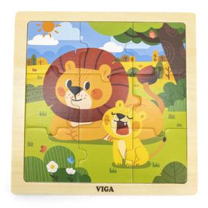 VIGA DREWNIANE PUZZLE NA PODKADCE 9EL. LEW 44627 - 2875314802