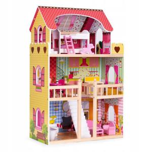 ECOTOYS DREWNIANY DOMEK DLA LALEK REZYDENCJA MALINOWA 8209 - 2876502383