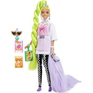 MATTEL LALKA BARBIE EXTRA NEONOWE ZIELONE WOSY HDJ44 - 2878912903