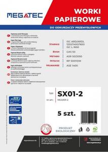 Worki papierowe Megatec do Starmix 50 l, kpl 5 szt - 2859714942