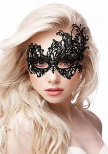 Royal Black Lace Mask - Black - 2878366510