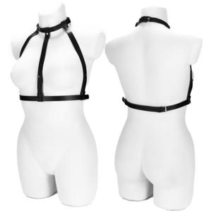 Bielizna Erotyczna Harness BDSM Sex Damska Uprz Pasy TOP SKRA NATURALNA - 2876182946