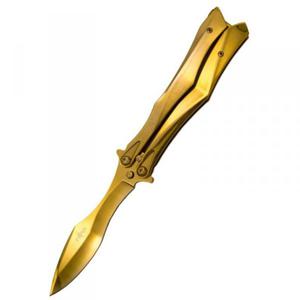 N skadany motylek Third Balisong Gold Titanium Stainless Steel, Gold Titanium 420 (K2818D) - 2877919816
