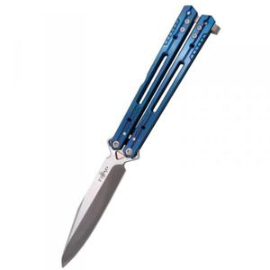 N skadany motylek Third Balisong Blue Titanium Stainless Steel, Satin 420 (K2920A) - 2877919821